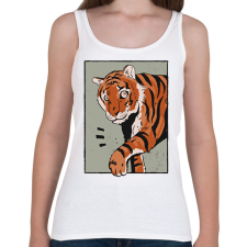 PRINTFASHION Tigris - Női atléta - Fehér női trikó