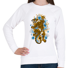 PRINTFASHION Tigris  - Női pulóver - Fehér női pulóver, kardigán