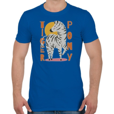 PRINTFASHION Tigris póni - zebra - Férfi póló - Királykék
