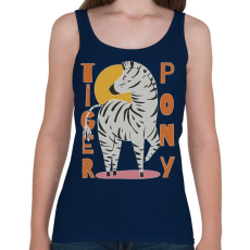 PRINTFASHION Tigris póni - zebra - Női atléta - Sötétkék