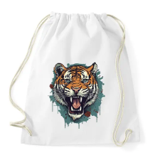 PRINTFASHION Tigris  - Sportzsák, Tornazsák - Fehér tornazsák