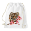 PRINTFASHION Tigris virággal - Sportzsák, Tornazsák - Fehér