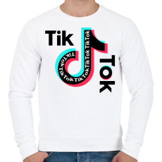 PRINTFASHION Tik Tok - Férfi pulóver - Fehér
