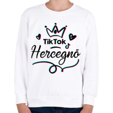PRINTFASHION Tik Tok Hercegnő - Gyerek pulóver - Fehér