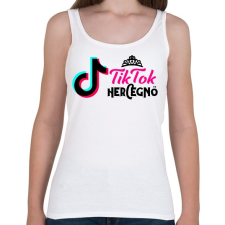 PRINTFASHION Tik Tok Hercegnő - Női atléta - Fehér női trikó