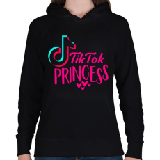 PRINTFASHION Tik Tok Hercegnő - Női kapucnis pulóver - Fekete