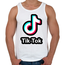 PRINTFASHION Tik Tok Logo - Férfi atléta - Fehér atléta, trikó