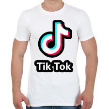 PRINTFASHION Tik Tok Logo - Férfi póló - Fehér férfi póló