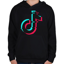 PRINTFASHION Tik Tok logo - Gyerek kapucnis pulóver - Fekete gyerek pulóver, kardigán