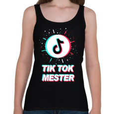 PRINTFASHION Tik Tok Mester - Női atléta - Fekete