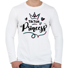 PRINTFASHION Tik Tok Princess - Férfi hosszú ujjú póló - Fehér