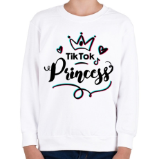 PRINTFASHION Tik Tok Princess - Gyerek pulóver - Fehér
