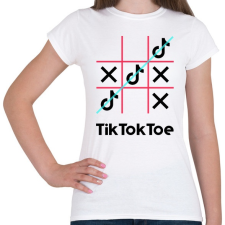PRINTFASHION Tik Tok Toe - Női póló - Fehér női póló