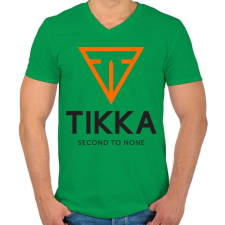 PRINTFASHION Tikka - Second to none - Férfi V-nyakú póló - Zöld férfi póló