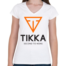 PRINTFASHION Tikka - Second to none - Női V-nyakú póló - Fehér női póló