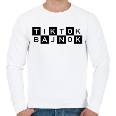 PRINTFASHION TikTok Bajnok - Férfi pulóver - Fehér