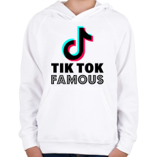 PRINTFASHION Tiktok Famous - Gyerek kapucnis pulóver - Fehér
