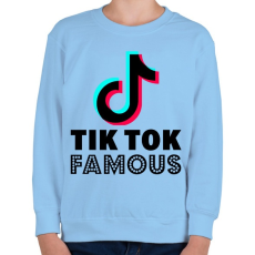 PRINTFASHION Tiktok Famous - Gyerek pulóver - Világoskék