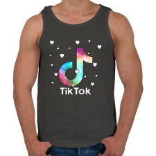PRINTFASHION Tiktok fehér szivecskékkel - Férfi atléta - Sötétszürke atléta, trikó