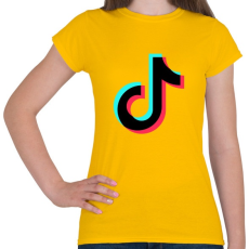 PRINTFASHION Tiktok fekete - Női póló - Sárga