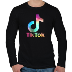 PRINTFASHION Tiktok galaxy - Férfi hosszú ujjú póló - Fekete