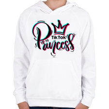 PRINTFASHION TikTok Princess - Gyerek kapucnis pulóver - Fehér gyerek pulóver, kardigán