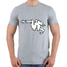 PRINTFASHION tiktok sárkány meme fehér (páros) - Férfi póló - Sport szürke