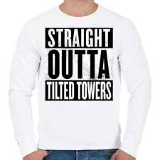 PRINTFASHION Tilted Towers - Férfi pulóver - Fehér férfi pulóver, kardigán