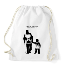 PRINTFASHION Time is precious, don't waste it - Sportzsák, Tornazsák - Fehér tornazsák