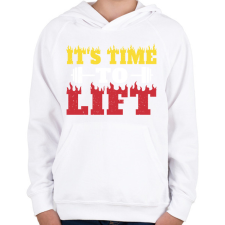 PRINTFASHION Time to lift - Gyerek kapucnis pulóver - Fehér gyerek pulóver, kardigán