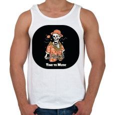 PRINTFASHION Time to Music - Gitáros csontváz - Férfi atléta - Fehér