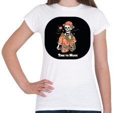 PRINTFASHION Time to Music - Gitáros csontváz - Női póló - Fehér női póló