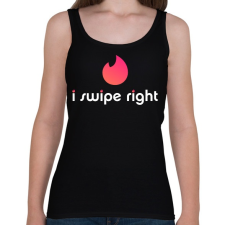 PRINTFASHION Tinder: I Swipe Right - Női atléta - Fekete női trikó