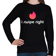 PRINTFASHION Tinder: I Swipe Right - Női pulóver - Fekete női pulóver, kardigán