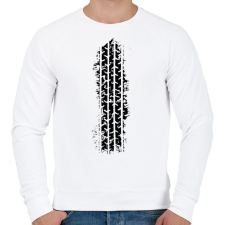 PRINTFASHION Tire Tread skid - Férfi pulóver - Fehér férfi pulóver, kardigán