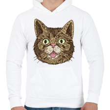 PRINTFASHION Tita - Férfi kapucnis pulóver - Fehér férfi pulóver, kardigán