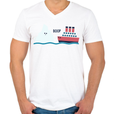 PRINTFASHION Titanic boop - Férfi V-nyakú póló - Fehér férfi póló