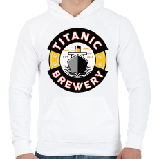 PRINTFASHION Titanic brewery - Férfi kapucnis pulóver - Fehér
