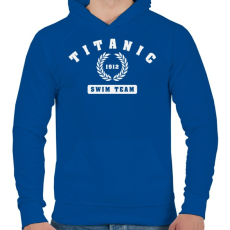 PRINTFASHION titanic-swim-team-white - Férfi kapucnis pulóver - Királykék