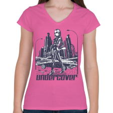 PRINTFASHION Titkos - Női V-nyakú póló - Rózsaszín női póló