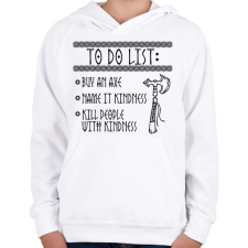PRINTFASHION To do list - viking - Gyerek kapucnis pulóver - Fehér gyerek pulóver, kardigán