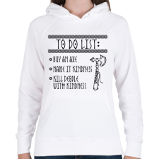 PRINTFASHION To do list - viking - Női kapucnis pulóver - Fehér női pulóver, kardigán