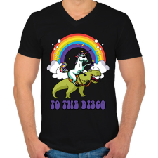 PRINTFASHION To the disco - Férfi V-nyakú póló - Fekete férfi póló