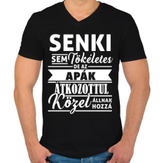 PRINTFASHION Tökéletes APA - Férfi V-nyakú póló - Fekete