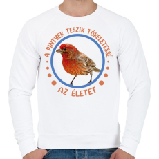 PRINTFASHION Tökéletes élet - Pinty - Férfi pulóver - Fehér