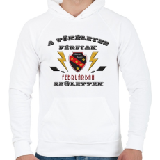 PRINTFASHION Tökéletes férfi február - Férfi kapucnis pulóver - Fehér