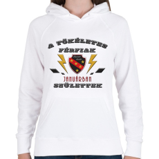 PRINTFASHION Tökéletes férfi január - Női kapucnis pulóver - Fehér