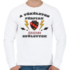 PRINTFASHION Tökéletes férfi június - Férfi pulóver - Fehér
