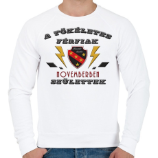PRINTFASHION Tökéletes férfi november - Férfi pulóver - Fehér