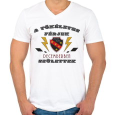 PRINTFASHION Tökéletes férjek december - Férfi V-nyakú póló - Fehér